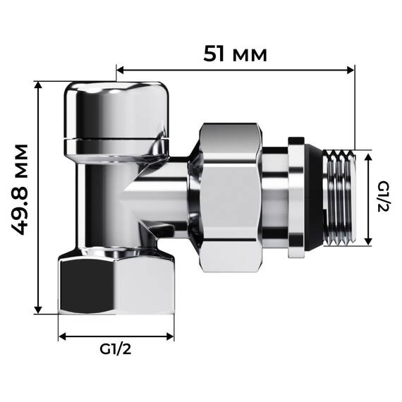 Набор термостатический осевой Royal Thermo Design 1/2"М30х1,5 (Хром), фото , изображение 6
