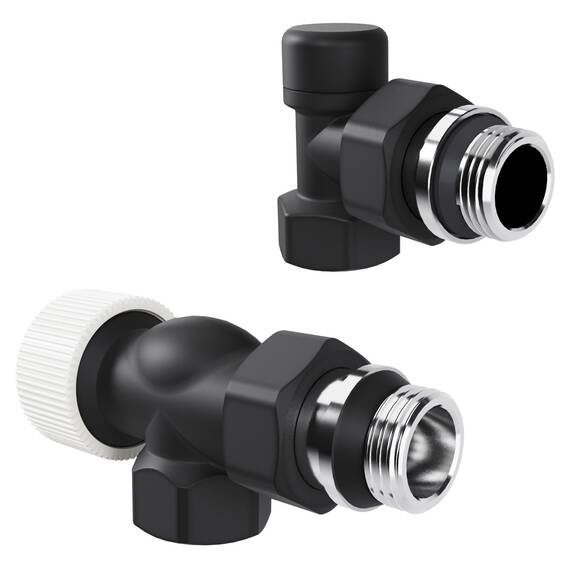 Набор термостатический осевой Royal Thermo Design 1/2"М30х1,5 (Черный), фото 