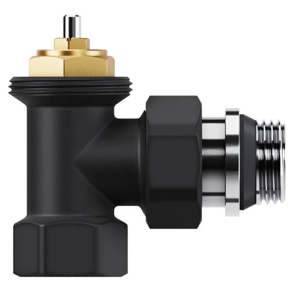 Набор термостатический угловой Royal Thermo Design 1/2"М30х1,5 (Черный), фото , изображение 5