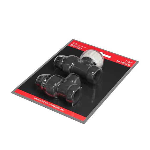 Набор термостатический прямой Royal Thermo Design 1/2"М30х1,5 (Черный), фото , изображение 7