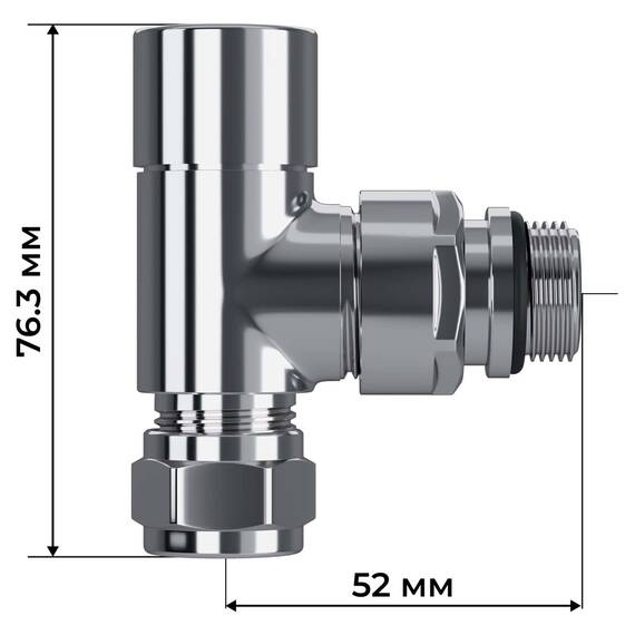 Набор термостатический осевой Royal Thermo Design Pro 15мм М30х1,5 (Хром), фото , изображение 6