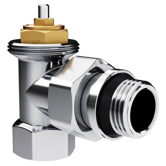 Набор термостатический угловой Royal Thermo Design 1/2"М30х1,5 (Хром), фото , изображение 3