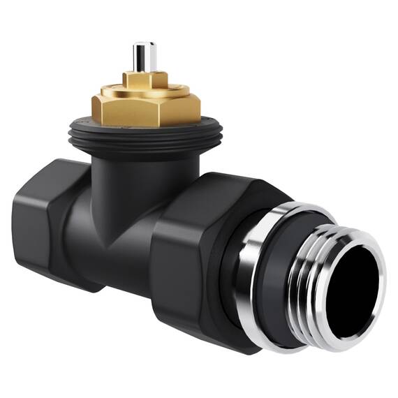 Набор термостатический прямой Royal Thermo Design 1/2"М30х1,5 (Черный), фото , изображение 3