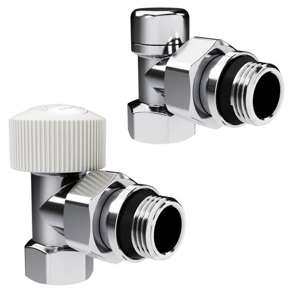 Набор термостатический угловой Royal Thermo Design 1/2"М30х1,5 (Хром), фото 