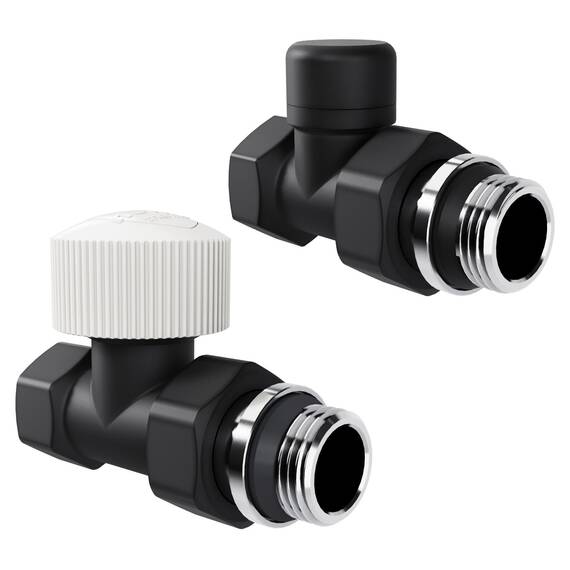 Набор термостатический прямой Royal Thermo Design 1/2"М30х1,5 (Черный), фото 