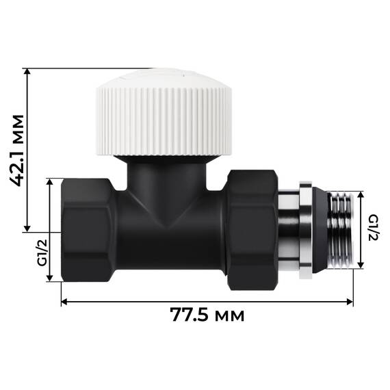 Набор термостатический прямой Royal Thermo Design 1/2"М30х1,5 (Черный), фото , изображение 4