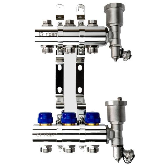 Группа коллекторная РИДАН FHF-9R set: коллектор + кронштейн + торцевая секция, фото 