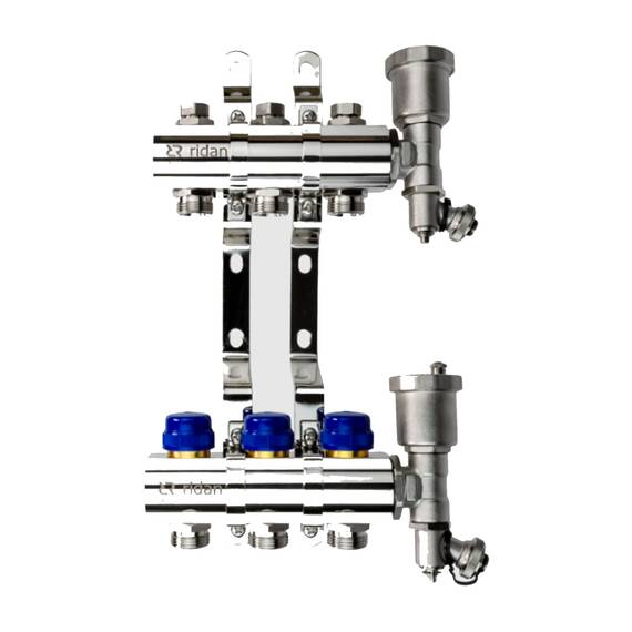 Группа коллекторная РИДАН FHF-11R set: коллектор + кронштейн + торцевая секция, фото 
