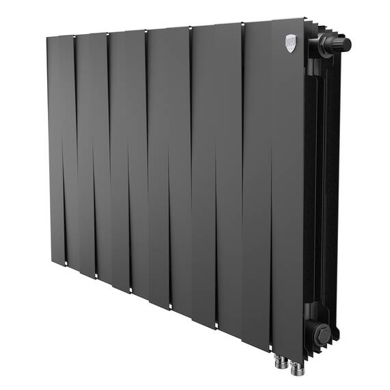 Радиатор биметаллический Royal Thermo PianoForte 500 Чёрный VR80 - 12 секц., фото 