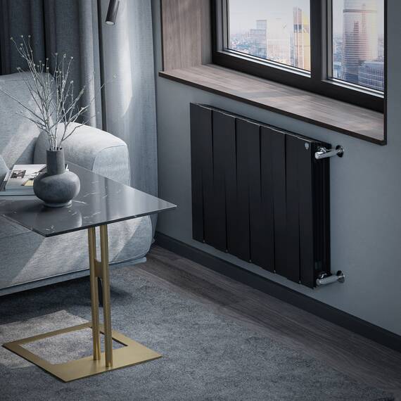 Радиатор биметаллический Royal Thermo PianoForte 500 Чёрный - 10 секц., фото , изображение 5
