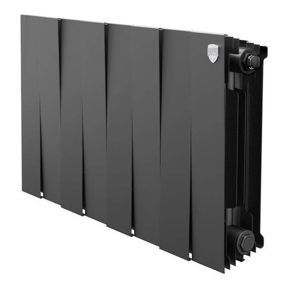 Радиатор биметаллический Royal Thermo PianoForte 300 Чёрный - 8 секц., фото 