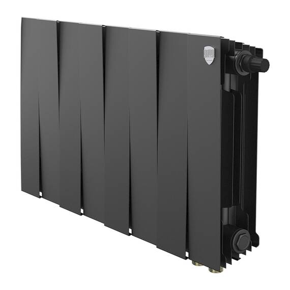 Радиатор биметаллический Royal Thermo PianoForte 300 Чёрный VR80 - 8 секц., фото 
