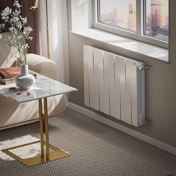 Радиатор биметаллический Royal Thermo PianoForte 500 Белый - 10 секц., фото , изображение 5