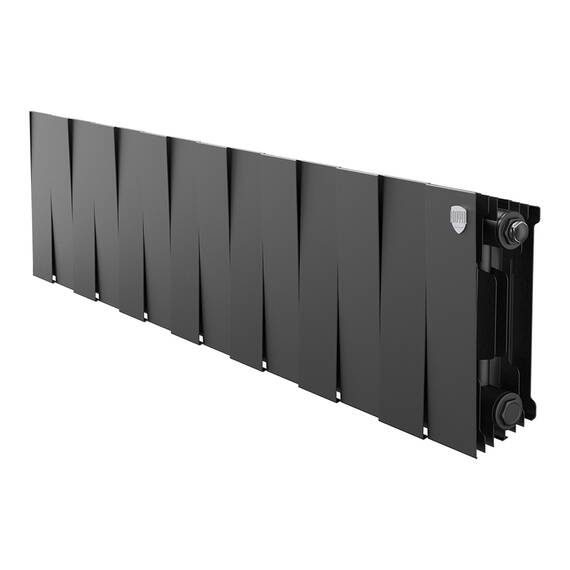 Радиатор биметаллический Royal Thermo PianoForte 200 Чёрный- 14 секц., фото 