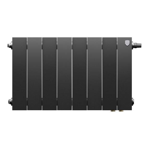 Радиатор биметаллический Royal Thermo PianoForte 300 Чёрный VR80 - 8 секц., фото , изображение 2