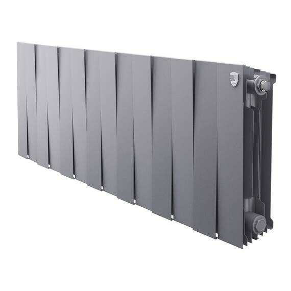 Радиатор биметаллический Royal Thermo PianoForte 300 Серебристый - 14 секц., фото 