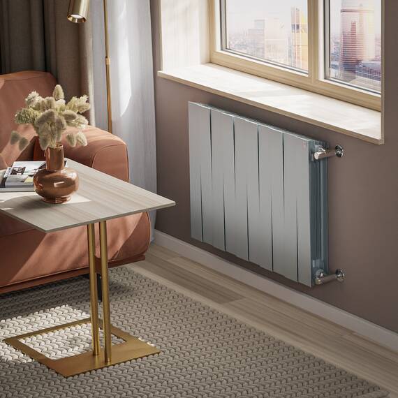 Радиатор биметаллический Royal Thermo PianoForte 500 Серебристый - 10 секц., фото , изображение 5