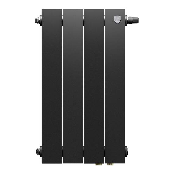 Радиатор биметаллический Royal Thermo PianoForte 500 Чёрный VR80 - 4 секц., фото , изображение 2