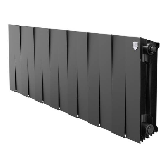 Радиатор биметаллический Royal Thermo PianoForte 300 Чёрный - 14 секц., фото 
