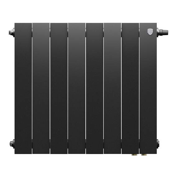 Радиатор биметаллический Royal Thermo PianoForte 500 Чёрный VR80 - 8 секц., фото , изображение 2