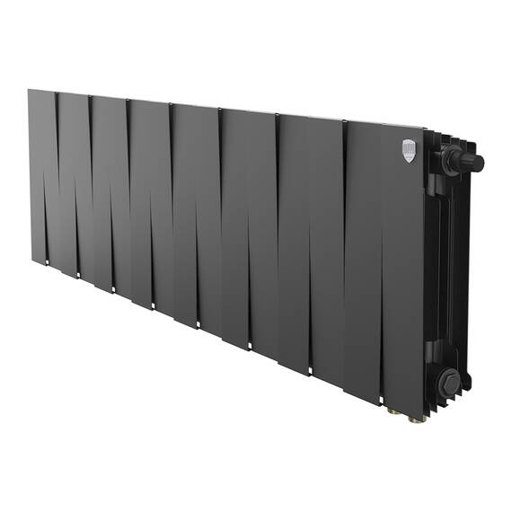 Радиатор биметаллический Royal Thermo PianoForte 300 Чёрный VR80 - 16 секц., фото 