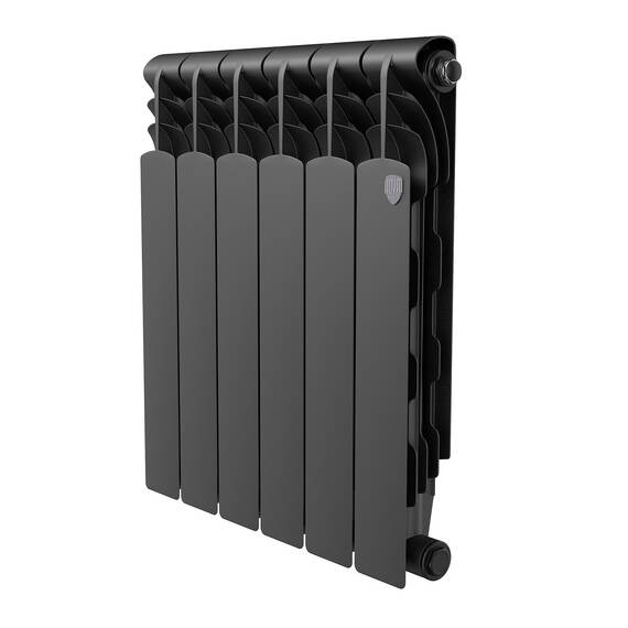 Радиатор биметаллический Royal Thermo Revolution B 500 Чёрный – 6 секц., фото 