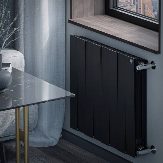 Радиатор биметаллический Royal Thermo PianoForte 500 Чёрный - 8 секц., фото , изображение 5