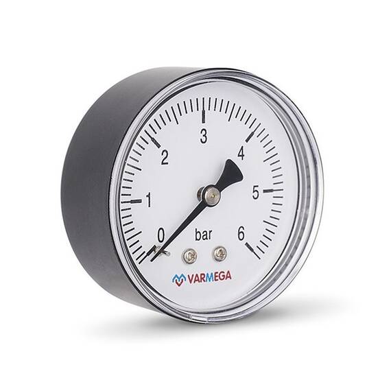 Манометр VARMEGA аксиальный 63 мм, 6 бар, 1/4", VMMT08-630602, фото , изображение 2