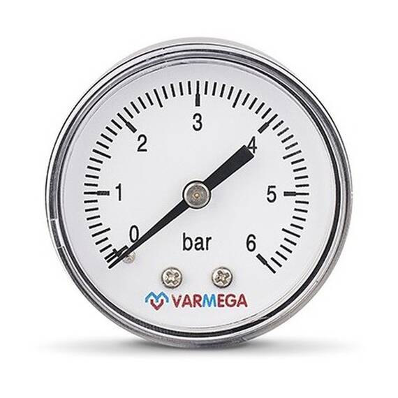 Манометр VARMEGA аксиальный 50 мм, 6 бар, 1/4", VMMT08-500602, фото 