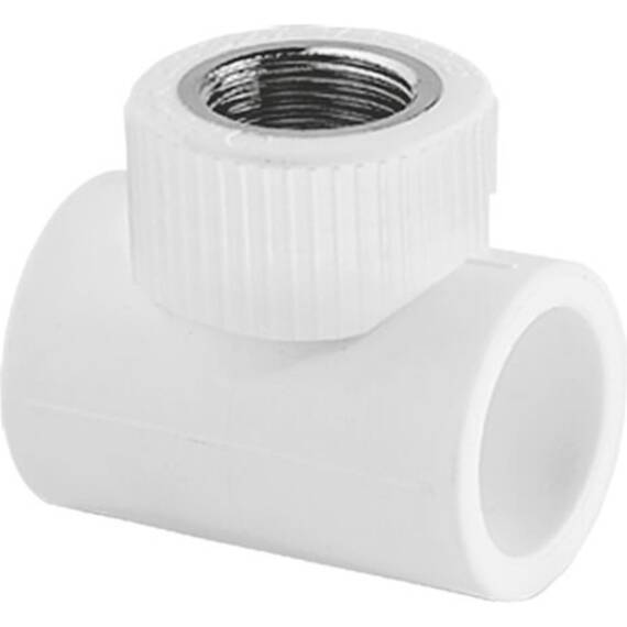 Тройник TEBO бел. PP-R комб. 25х1/2" ВР (20/100), арт. 030043304, фото 