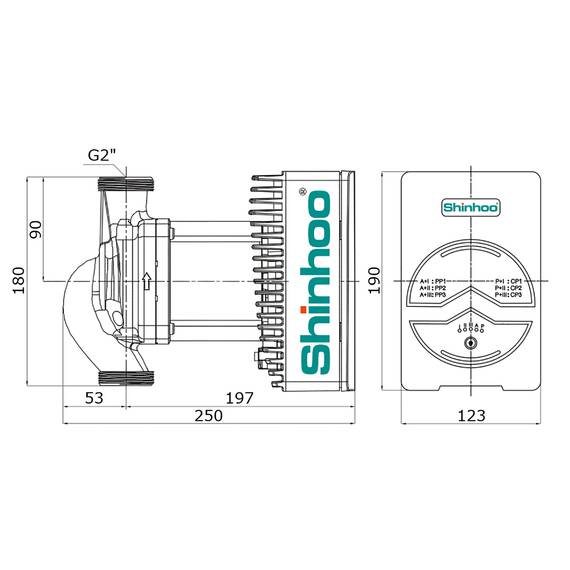 Насос циркуляционный Shinhoo MEGA+ 32-12, фото , изображение 4