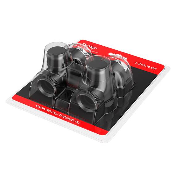 Узел нижнего подключения Royal Thermo Design прямой 1/2"х3/4" EK (черный), фото , изображение 6