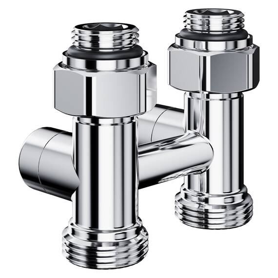 Узел нижнего подключения Royal Thermo Design прямой 1/2"х3/4"EK (хром), фото , изображение 2