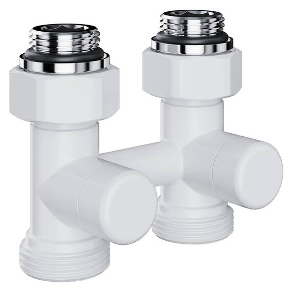 Узел нижнего подключения Royal Thermo Design прямой 1/2"х3/4" EK (белый), фото 