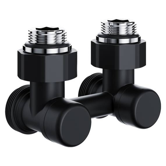 Узел нижнего подключения Royal Thermo Design угловой 1/2"х3/4" EK (черный), фото 