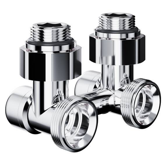 Узел нижнего подключения Royal Thermo Design угловой 1/2"х3/4" EK (хром), фото , изображение 2