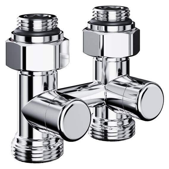 Узел нижнего подключения Royal Thermo Design прямой 1/2"х3/4"EK (хром), фото 