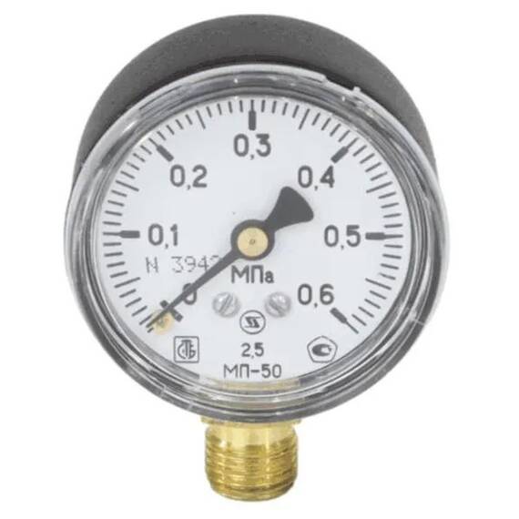 Манометр ЗТП МП-50 радиальный Дк50мм 0-0,6 МПа кл.2,5 G1/4", фото 