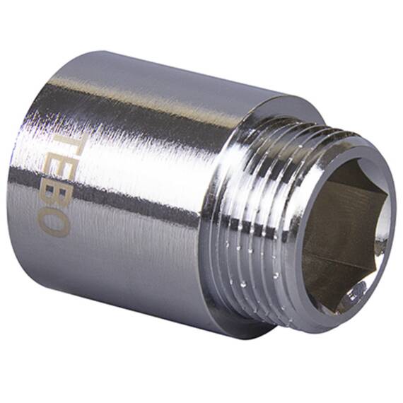 Удлинитель TEBO хромированный ВН/НАР 1/2"x25 мм (45/360), фото 