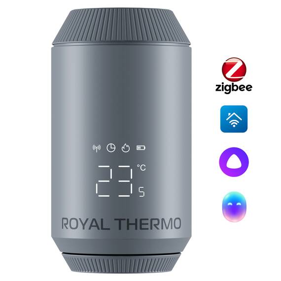 Термостат радиаторный электронный Royal Thermo Smart Heat 2.0, серебристый, фото 