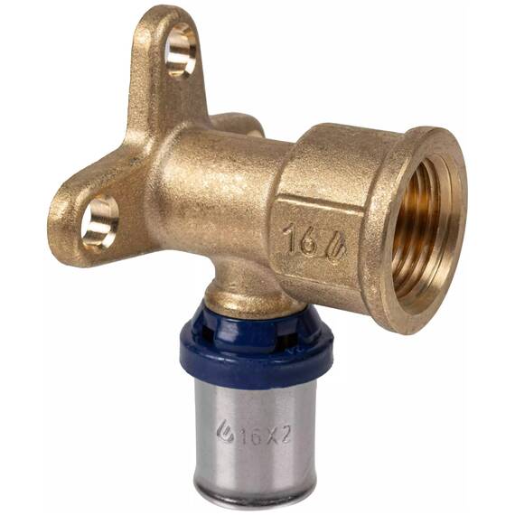 Водорозетка пресс для металлопластиковых труб Usystems MLC Plus под планку M 20-Rp1/2"ВР L-43мм, фото 