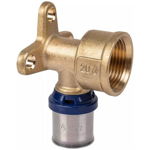 Водорозетка пресс для металлопластиковых труб Usystems MLC Plus под планку M 20-Rp3/4"ВР L-43мм, фото 
