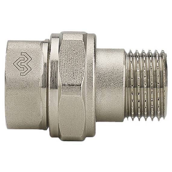 Разъемное соединение Varmega ВР-НР 1/2", с уплотнением o-ring, никелированное, фото 