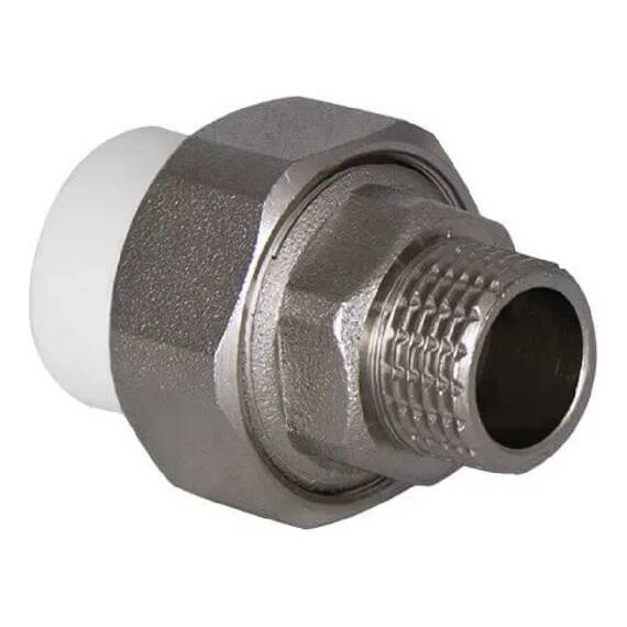 Муфта TEBO бел. PP-R комбин. разъемная (Американка) 40х1 1/4" НР (5/40), арт. T-ППР.Мрн.40.1.1.4.Б.T, фото 