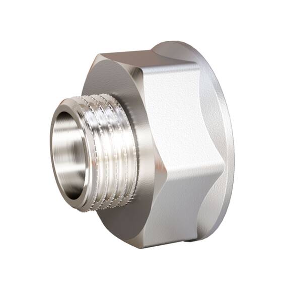 Переходник латунный LD LD Pride DN40х32 (1 1/2"ВР х 1 1/4"НР) лат ник би, фото 