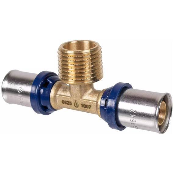 Тройник пресс для металлопластиковых труб Usystems MLC Plus 20-R3/4"НР-20, фото 