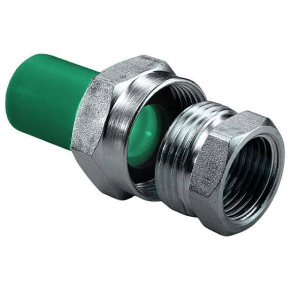 Муфта комбинир. раз. ПП AntiFire D40-1 1/2"ВР Green 034071, фото 