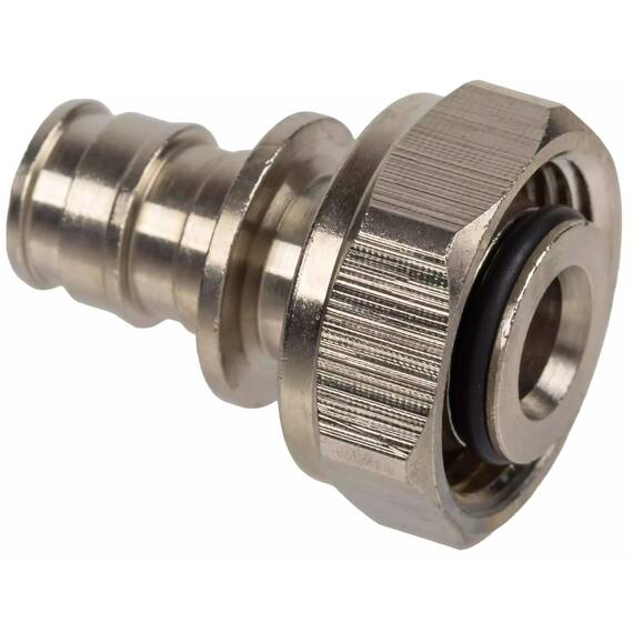 Штуцер Usystems с накидной гайкой латунный для труб PE-Xa 20-G3/4"НГ Евроконус, тип 2, фото 