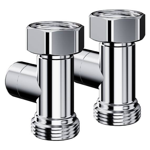 Набор нижнего подключения Royal Thermo Design прямой раздельный 3/4х3/4ЕК (хром), фото , изображение 2