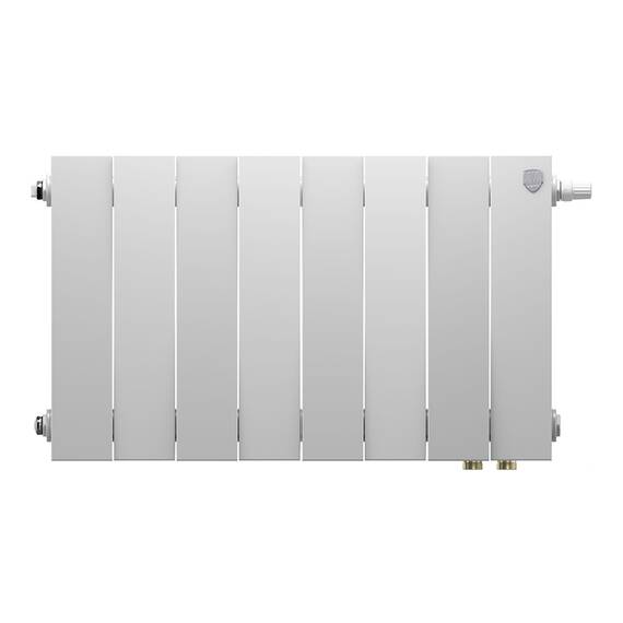 Радиатор биметаллический Royal Thermo PianoForte 300 Белый VL80 - 8 секц., фото , изображение 2